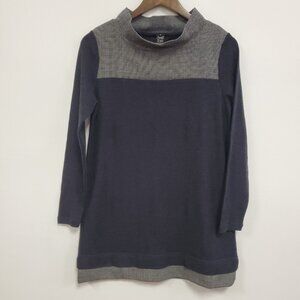 Oscalito Womens Cozy Silk Wool Tunic Sweater Size 3 S Funnel Neck Colorblock